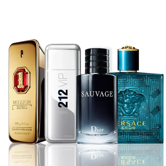 4 parfüm kombináció | One Million Royal + 212 Vip + Sauvage Dior + Versace Eros 100ML