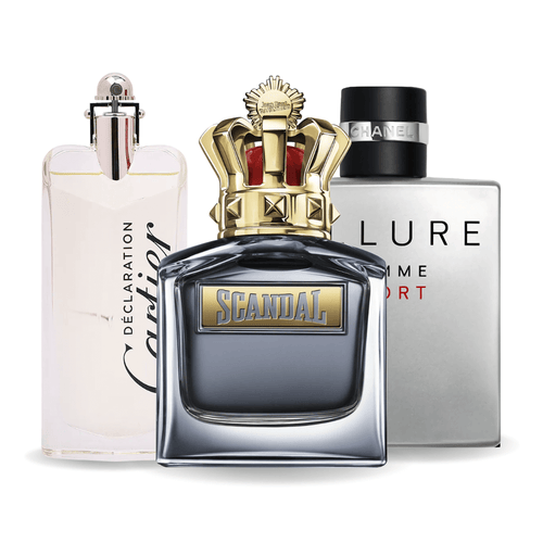 3 parfüm kombináció | Allure Homme Sports, Jean Paul Gaultier Scandal, Cartier Declaration 100ml