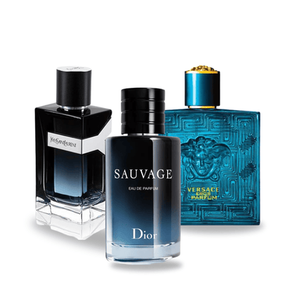 3 parfüm kombináció| Dior SAUVAGE, Yves Saint Laurent Y MEN y Versace EROS 100ml