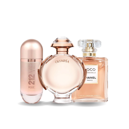 3 parfüm kombináció | 212 VIP ROSÉ, OLYMPÉA, COCO MADEMOISELLE 100ml
