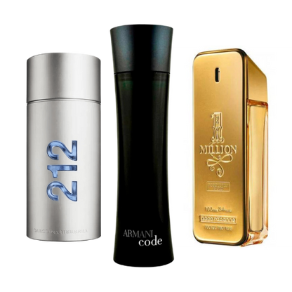 3 parfüm kombináció | 212 Men NYC, Paco Rabanne One Milion, Armani Code Homme 100ml