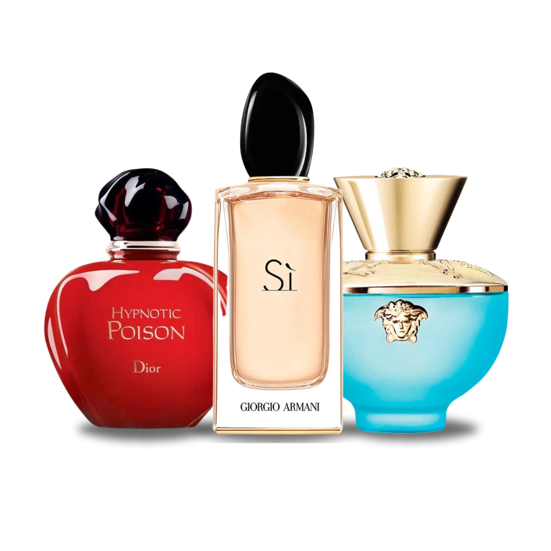 3 parfüm kombináció| Dior HYPNOTIC POISON, Giorgio Armani SÌ e Versace DYLAN TURQUOISE 100ml