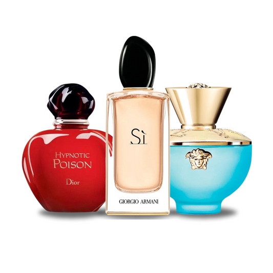 3 parfüm kombináció| Dior HYPNOTIC POISON, Giorgio Armani SÌ e Versace DYLAN TURQUOISE 100ml