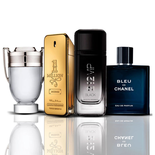 4 parfüm kombináció | Invictus + One Million + 212 VIP Black + Bleu de Chanel 100ML
