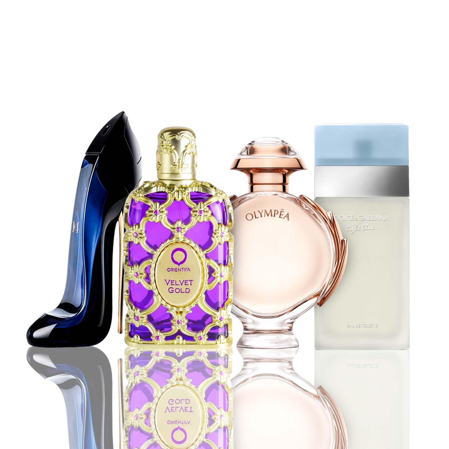 4 parfüm kombináció | Light Blue + Orientica Velvet Gold + Good Girl + Olympea 100ML