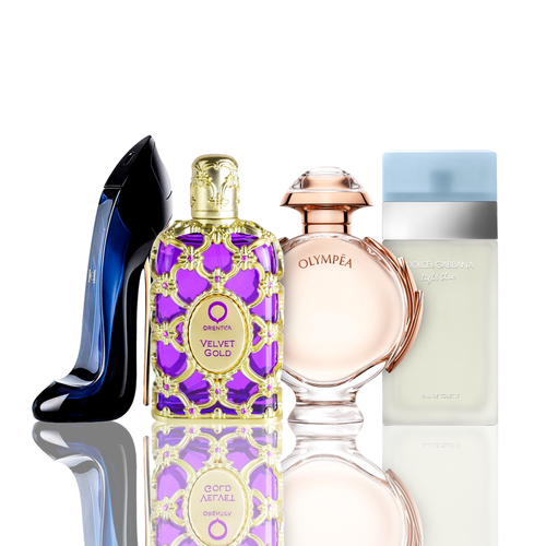 4 parfüm kombináció | Light Blue + Orientica Velvet Gold + Good Girl + Olympea 100ML