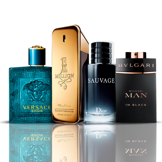 4 parfüm kombináció | Eros Versace + One Million Paco Rabanne + Bvlgari Man in Black + Sauvage Dior 100ML