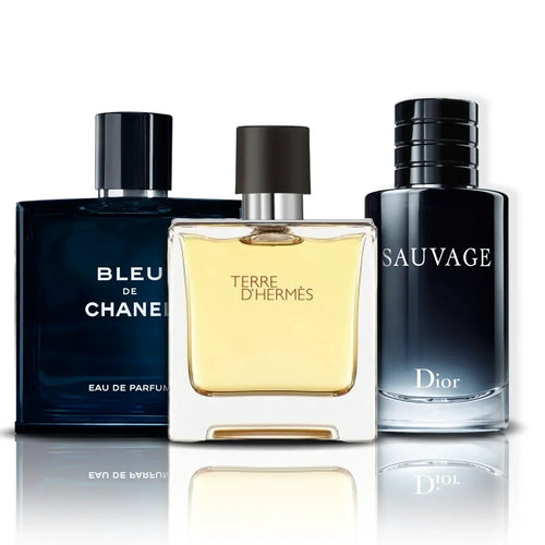 3 parfüm kombináció | Bleu de Chanel, Terre D Hermes y Sauvage (100ml)