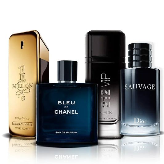 4 parfüm kombináció | One Million, Bleu de Chanel, 212 Vip Black y Sauvage (100ml)