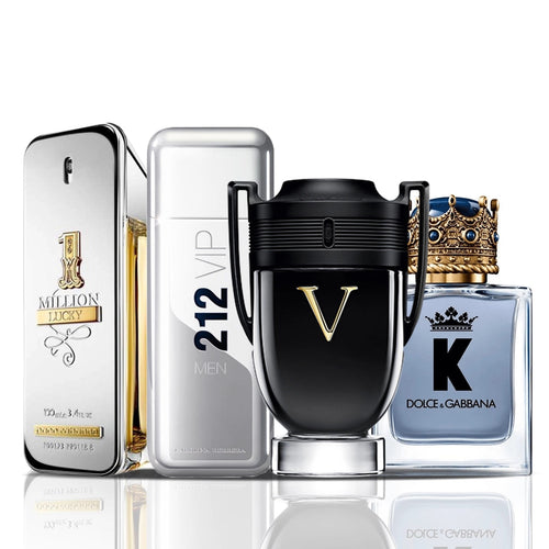 4 parfüm kombináció | 1 Million Lucky + 212 VIP Men + Invictus Victory + Dolce & Gabbana K 100ML